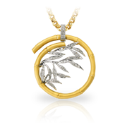 【関税送料込】☆Otiumberg☆Three Stone Bamboo Ring 9 Karat Solid Yellow Gold Three Stone Diamond Bamboo Ring