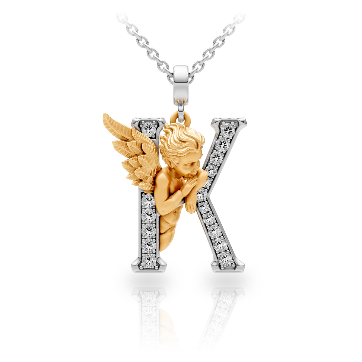 PENDANT MY ANGEL K in Yellow and White Gold | Carrera Y Carrera