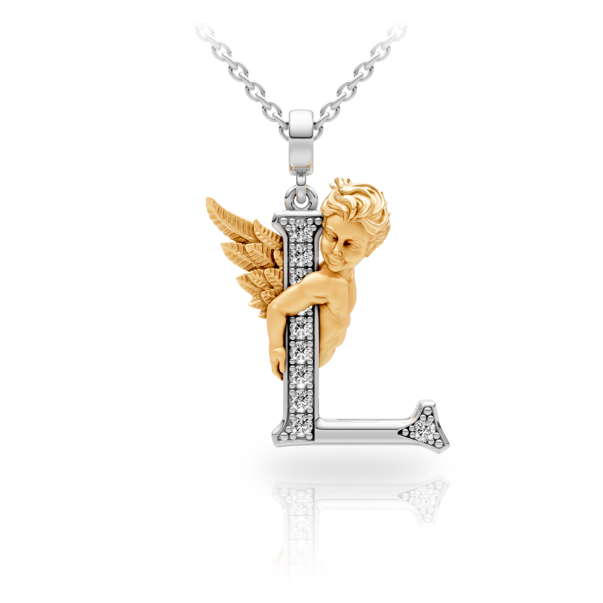 PENDANT MY ANGEL L in Yellow and White Gold | Carrera Y Carrera